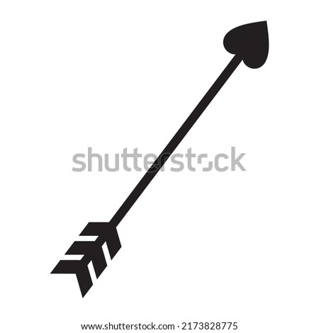 arrow with heart icon vector symbol	