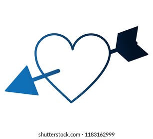 arrow heart isolated icon