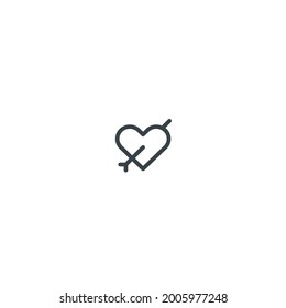 Arrow Heart - Vector Icon Pictogram