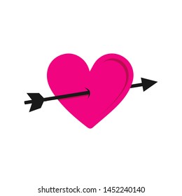 Arrow Heart Vector Icon the sign of falling love