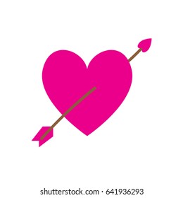 arrow heart vector symbol of love