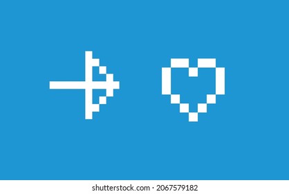 
arrow, Hearth, icons, geometric, vector, blue