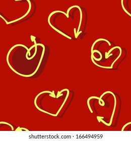 Arrow hearts funny red pattern