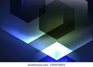 Arrow hexagon neon light glowing shapes background. Vector illustration For Wallpaper, Banner, Background, Card, Book Illustration, landing page