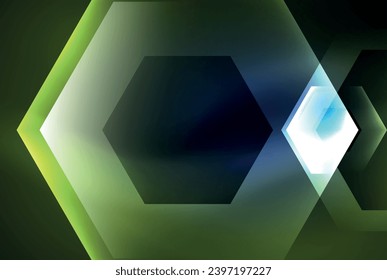 Arrow hexagon neon light glowing shapes background. Vector illustration For Wallpaper, Banner, Background, Card, Book Illustration, landing page