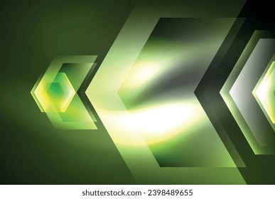 Arrow hexagon neon light glowing shapes background. Vector illustration For Wallpaper, Banner, Background, Card, Book Illustration, landing page