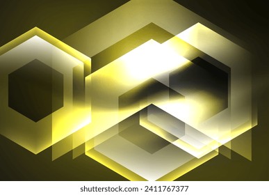 Arrow hexagon neon light glowing shapes background. Vector illustration For Wallpaper, Banner, Background, Card, Book Illustration, landing page