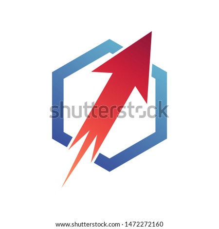 Arrow With Hexagonal Logo Design