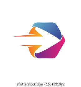 
Arrow in hexagonal shape logo design