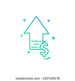 arrow up high dollar icon vector design