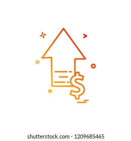 arrow up high dollar icon vector design