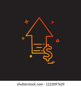 arrow up high dollar icon vector design