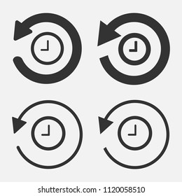 Arrow history icon set
