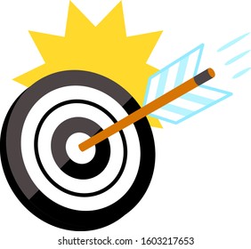 Arrow hit the center of a target