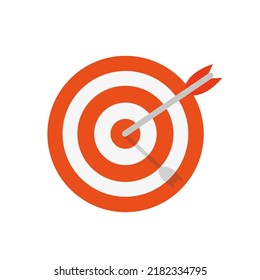 The arrow hit the target, business strategy. Vector illustrator