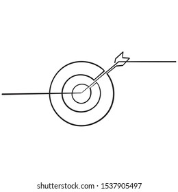 arrow hit target dart boardillustration handdrawn doodle 