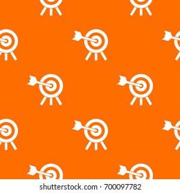 Arrow hit the target pattern repeat seamless in orange color for any design. Vector geometric illustration