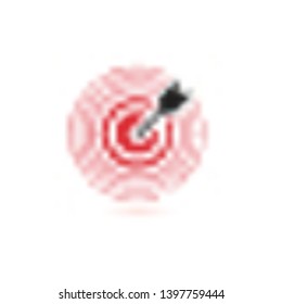 Arrow hit target vector icon. flat winner symbol template. Modern emblem idea. Concept design for business. Isolated vector illustration on white background.