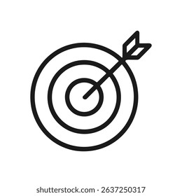 Arrow hits the bullseye target illustration design element