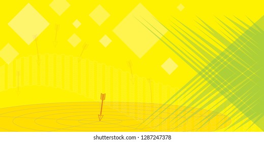 The arrow hits the target. Abstract background with geometric shape, modern design template. Vector, illustration.