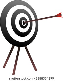 the arrow hits the target target in archery