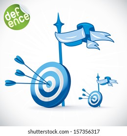 Arrow Hitting Directly In Bulls Eye Illustration, Sign, Symbol, Button, Badge, Icon, Logo For Business, UI, Finance, People