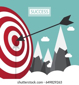 Arrow hitting target. Business concept