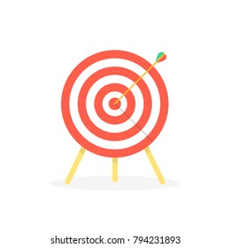 Arrow hitting target. Business concept. Vector illustration.