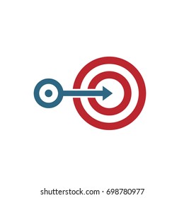 Arrow hitting target. Business icon concept