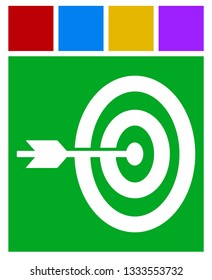 Arrow hitting target at center icon, Precision, accuracy icon