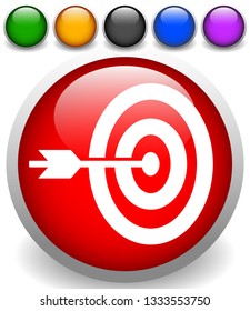 Arrow hitting target at center icon, Precision, accuracy icon