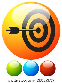 Arrow hitting target at center icon, Precision, accuracy icon