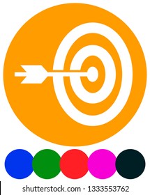 Arrow hitting target at center icon, Precision, accuracy icon