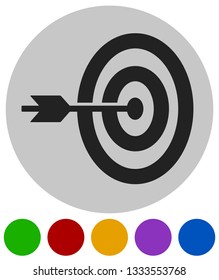 Arrow hitting target at center icon, Precision, accuracy icon