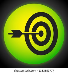 Arrow hitting target at center icon, Precision, accuracy icon