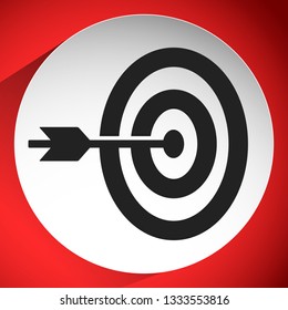 Arrow hitting target at center icon, Precision, accuracy icon