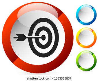 Arrow hitting target at center icon, Precision, accuracy icon