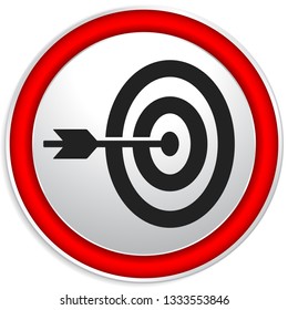 Arrow hitting target at center icon, Precision, accuracy icon