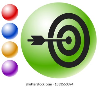 Arrow hitting target at center icon, Precision, accuracy icon