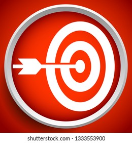 Arrow hitting target at center icon, Precision, accuracy icon