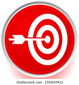 Arrow hitting target at center icon, Precision, accuracy icon