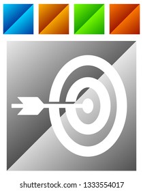 Arrow hitting target at center icon, Precision, accuracy icon