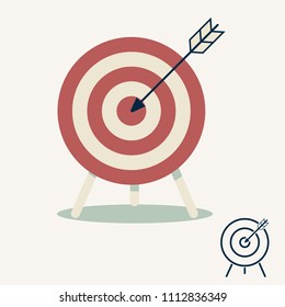 Arrow hitting target and Target icon