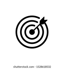 Arrow hitting target icon template color editable, Target and arrow icon symbol vector sign isolated on white background illustration for graphic and web design