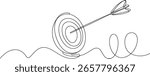 Arrow Hitting Target Line Art Symbol of Success