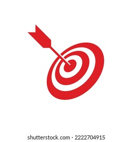Arrow hitting target for reaching new height, growing the company logo.