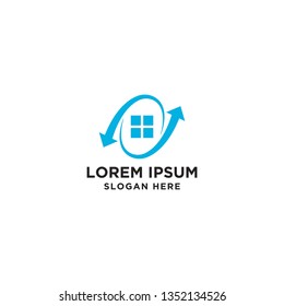 Arrow home logo design template