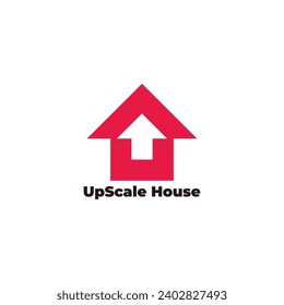 up arrow home simple geometric business training logo vector 