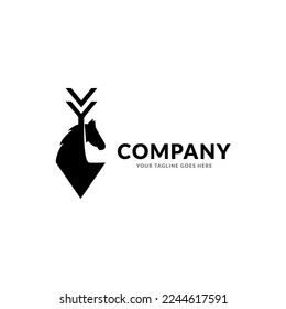 arrow and horse art illustration vector template.