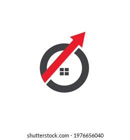 arrow house  icon vector illustration design template